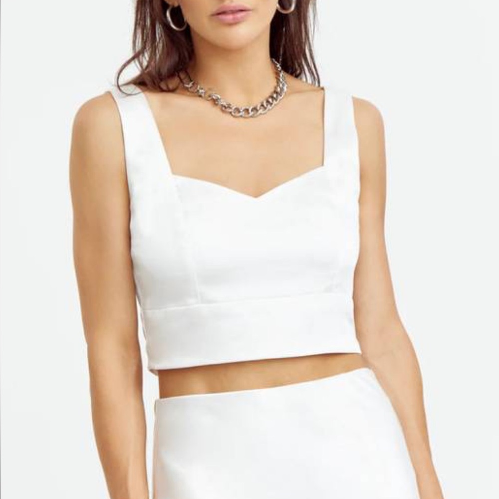 Greylin White Crop Top